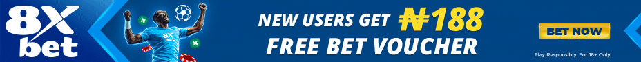 8Xbet — new users get a ₦188 free bet voucher. 18+. Play responsibly.