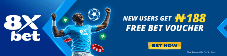 8Xbet — new users get a ₦188 free bet voucher. 18+. Play responsibly.